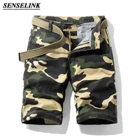 Pantaloncini da uomo Senselink 2022 Multi-tasca Pocket Summer in cotone Camouflage Pantaloni tattici casual senza cintura