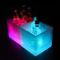 Seaux de glace à LED 3.5L Couleurs de refroidisseur de vin Changer le seau de champagne pour la fête à la maison Bar Nightclub Éclairage Whisky