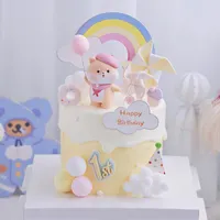 Andere feestelijke feestartikelen Puppy Animal Theme Verjaardagstaart Topper voor Baby Een jaar Olday Anniversary Deco Mooie Doll Dog Decora