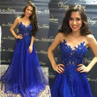 Royal Blue Long Evening Dresses Party Plus Size Ladies Women Sexy Prom Formal Dresses Evening Gown