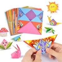Barn Origami 54 st 3D Pussel DIY Folding Toy Crafts Toys Paper Book för Animal Pattern Kids Handgjorda Kindergarten Konst