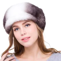 Stingy Brim Şapkalar 2021 JKP Bütün Vizon Kadın Kürk Şapka Sıcak Moda Tutmak için Siyah Beyaz Kadınlar Kapak DHY18-19