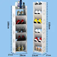 Clothing & Wardrobe Storage 8000 Household Simple Shoe Rack Multi-layer Mini Space Small Narrow Shoes Cabinet Economy