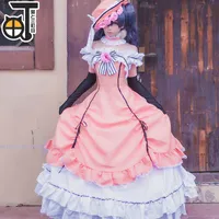Trajes de anime Black Deacon Cos Black Butler Ciel Phantomhive Cosplay Vestido Princesa Ropa Halloween fiesta Traje entero con sombrero Glo