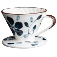マグカップセラミックコーヒーのドリッパー手描きのスタイルのドリップフィルターカップの永久的な注ぐ1-4カップのための別々のスタンドを持つメーカーの上に注ぐ