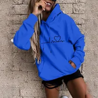Gym Clothing Women Sweatshirt And Hoody Ladies Hooded Love Printed Casual Pullovers Girls Long Sleeve Spring Autumn Winter Striped Plus Size