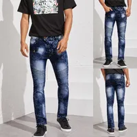 Pantalon Hommes Fold Jeans Pantalon Plein Lengh 2021 Hommes Long Skate Board Pochette Casual Hip Hop Joggers Pantalones de Hombre # 30