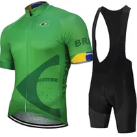 2021 Brasile Brasile Cycling Jersey Pro Eam Bike Shorts Suit MTB Uomo Abbigliamento Bicicletta da uomo Triathlon Skinsuit Maillot Ciclismo Hombre C0123