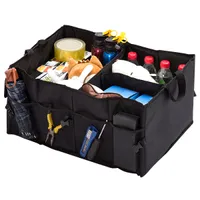 Car Boot Organiser Storage Bag Foldable Car Boot Tidy Multi Compartments Trunk Organizer Folding Storage Box for Auto Luggage