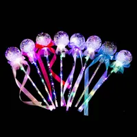 LED Light Sticks Clear Ball Star Shape Flashing Glow Magic Wands for Birthday Wedding Party Decor Kids Lighted Toys 155 B3