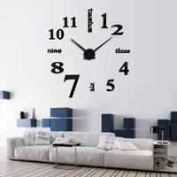 120 * 120cm Bricolage Grande Horloge murale Acrylique Big Digital Mirror Wall Montre 3D Quartz Silent Home Clock décoration pour salon SH190924