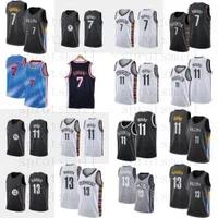 Kevin 7 Durant Basketball Jersey Mens Kyrie 13 Harden City 11 Irving Blue Blanco Blanco Negro Sin mangas