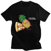 Одежда для мужчин 2021 ананасовый пиццей пиццей фруктовый напечатанный смешной эстетической рубашкой досуг с коротким рукавом O-образным вырезом т стритюра графические тройники мужские футболки