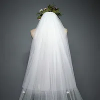 3M Lace Edge Cathedral Wedding Veils With Comb White Ivory Long Tulle Veils Wedding Accessories Bridal Veil velos de novia