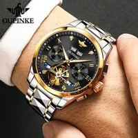 Relojes de pulsera Swiss Oupinke Top Marca Mecanica Reloj de pulsera de lujo Cristal de zafiro de lujo Reloj automático de acero inoxidable A prueba de agua 50M relojes Hombres