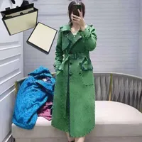 4 Renkli Harfler Uzun Mont 21aw Grace Klasik Bayan Ceketler Moda Baskı Rüzgar Geçirmez Kış Sıcak Giysiler Kız Toptan