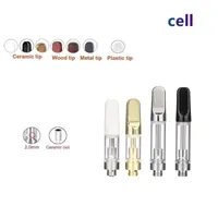Atomizer Cell Cartridges Ceramic Mouthpiece Coil Vape Cartridges 0.5/.8ml 1ml 2.0mm holes Black White Flat tips in stock