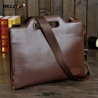 Business Briefcase Men Travel Portable Handbag Solid Casual Leather Messenger Crossbody Bag Male Big Office Laptop Bag XA219C 220124