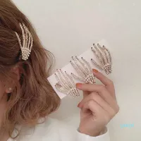 Rhinestones Skull Hand Peink Clip para mujer niña Diamante Horquillas Esqueleto Zombie Pin Pin Halloween Accesorios para el cabello Cosplay Headwear
