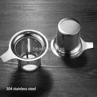 Nuevo 304 filtros de té de acero inoxidable de la gran capacidad Infusor de té de malla filtro de malla Teteras Tazas Tazas Tazas DD