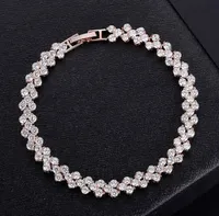 Bracelets de tennis romains de luxe en pierre brillante femme bijoux en Autriche CZ Diamond Crystal Link Bracelet 18.5cm