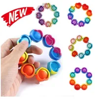 DHL Fast Fidget Bracelet Reliver Stress Stress Toys Rainbow Bubble Push It Antistress Jouet Jouet Enfants adultes sensoriel pour soulager le bracelet d'autisme CY20