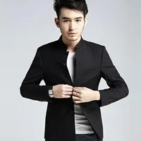 Herrenhalskettenständer Anzüge Slim Fit Solid Fashion Chinese Tang Gentlemen Stilvolle Beiläufige Set Männer Outwea 239 Blazer