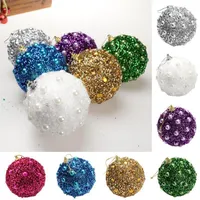 Party Decoration 1pc Christmas Tree Pompom Ball Baubles Colorful Hanging Ornament Xmas Home Garden Supplies