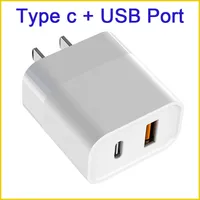 Porta dupla USB do tipo C carregadores de parede de saída para o novo iPhone 12 13 Pro Max Power Adapter Poly Bag