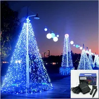 ソーラーランプ22M 200LED LED芝生ランプ屋外の流星のシャワーの紐の花の木の装飾光防水ホワイトフェアリーガーデンクリスマス