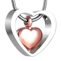 Double Heart Memorial Necklace Cremation Urn Sieraden Keepsake Ashes Hanger, Funnel Fill Kit en Gift Box Chains