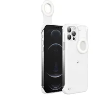 TPU Cases Selfie Fill Light dla iPhone 12 Pro Max Mini 11 Case Telefon komórkowy Anti-Fall Ochronna Pokrywa Biały i niebieski