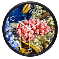 Wall Clocks Ocean Coral Reef Fish Clock Deep Sea Colorful Children Room