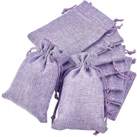 Storage Bags 50Pcs/lot Linen Cotton Gift Packing Jewelry Drawstring Pouch Cosmetic Wedding Candy Wrappling Reusable Sachet Print 2021