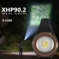 XHP90.2 Super Ljusbyggd 18650 Batteri LED ficklampa Power Bank Portable Torch Uppladdningsbar Högkvalitativ XHP70.2 Lantern