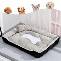 Cama de cão super macia dos canais camas de cão de fundo impermeável lã quente para além de tamanho Pet Cat Acessórios de inverno