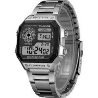 Orologi da polso da uomo impermeabile orologio digitale in acciaio inox band multi funzione sport quadrato moda elettronico montre homme