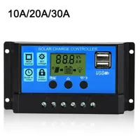 Części Solar Charge Controller PWM 10A 20A 30A Regulator mocy 12V 24 V Auto Dual LCD LCD Discharger z portem