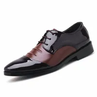 Business Mens robe chaussures Oxfords Mode élégante Chaussures de mariage formelles Hommes Slip sur Office Oxford pour hommes Brown Brown 2019 N4PI #