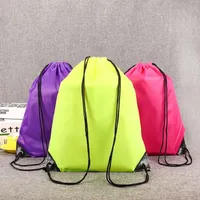 Kids Drawstring Bag Clothes Shoes Bags School Sport Gym PE Dance Backpacks Nylon Backpack Polyester Cord bag by chillcoll