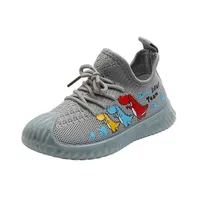 2021 New Children's Sports Shoes Boys and Girls Dibujos animados Dinosaur Messh Shoes Baby Transpirable Pedal de Pedal de Pedo de Pedido No Slip Zapatos G1025
