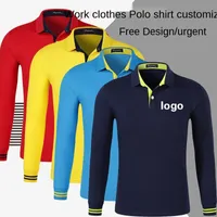 Berets Custom Logo Revers Baumwolle langärmelisches Druck PO Text Herren- und Frauenwerbung Shirt Frühling Herbst
