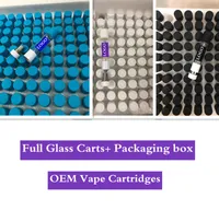 Thick Oil Full Glass Cartridge Atomizer 1ml Clear Pure-Glass Ceramic Coil Vape Pen Cartridge 510 Thread Atomizers multiple color Customize Logo Packaging Empty