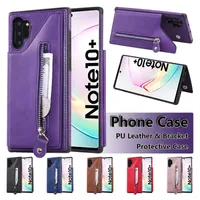 Phone Cases PU Leather Case for Samsung Galaxy S20 Ultra Note10 S10 S9 S8 Plus iPhone 11 Pro Max Double Buckle Zipper Coin Purse Protective