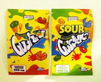 Worlds Dankest Gush ers Fruit Snack 500 mg GU SHER Väskor Tropiska och sura smaker Edubles Gummies Packaging Mylar