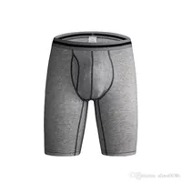 Männer Unterhosen Unterwäsche Boxer Slips Baumwolle reguläre lange männliche Sportleistung Schützen Sie den Oberschenkel-Weichgewebe 3D-Beutel Unterwanderungen