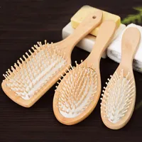 Waschbürsten Holzkamm Professionelle gesunde Paddelkissen Haarausfall Bad Massage Pinsel Haarbürste Kopfhaut Haircare Bambus Kämme