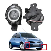 Fog light for Nissan Micra 4 IV (K13) Hatchback 2010-2015 LED DRL Styling Lens Angel Eye Car Accessories headlights high quality