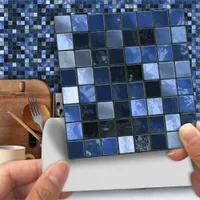 25pcs / pacote PVC adesivo de parede telha banheiro impermeável mosaico adesivo auto-adesivo tv fundo parede decoração 10 * 10 cm / 15 * 15cm x0703