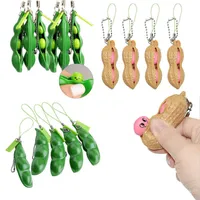 Cute Anti Pressure Stress Relief Toys Funny Extrusion Squeezed Bean Vent Toy Peanut Children Adult Gift Fidget Soybean